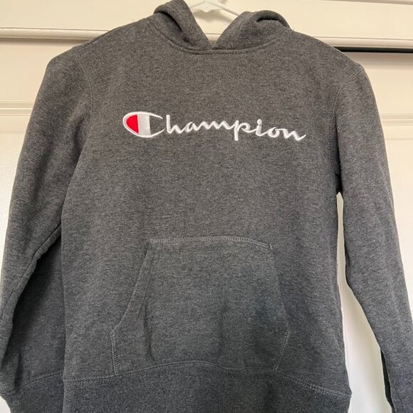 Champion Gray Youth Hoodie Sweatshirt Kids Boys Girls Size Medium - Picture 1 of 6